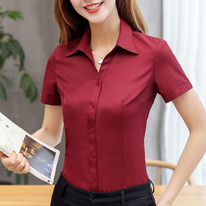 Blusas De Algodón Para Mujer Camisa Manga Moda Elegante Trabajo | eBay