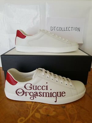 最終値下げ！GUCCI グッチ　スニーカーMaison De I'amour Gucci Ace Orgasmique Sneakers White Size Gucci 9 US 10 *RARE* | eBay