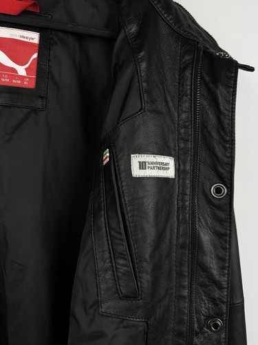 Vintage Puma Ferrari 10th Anniversary Partnership Black Leather Jacket Men’s XL - Picture 15 of 21