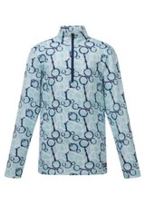 Kerrits Kids Breeze Ice Fil Long Sleeve Shirt Print - High Tide Snaffle Symphony