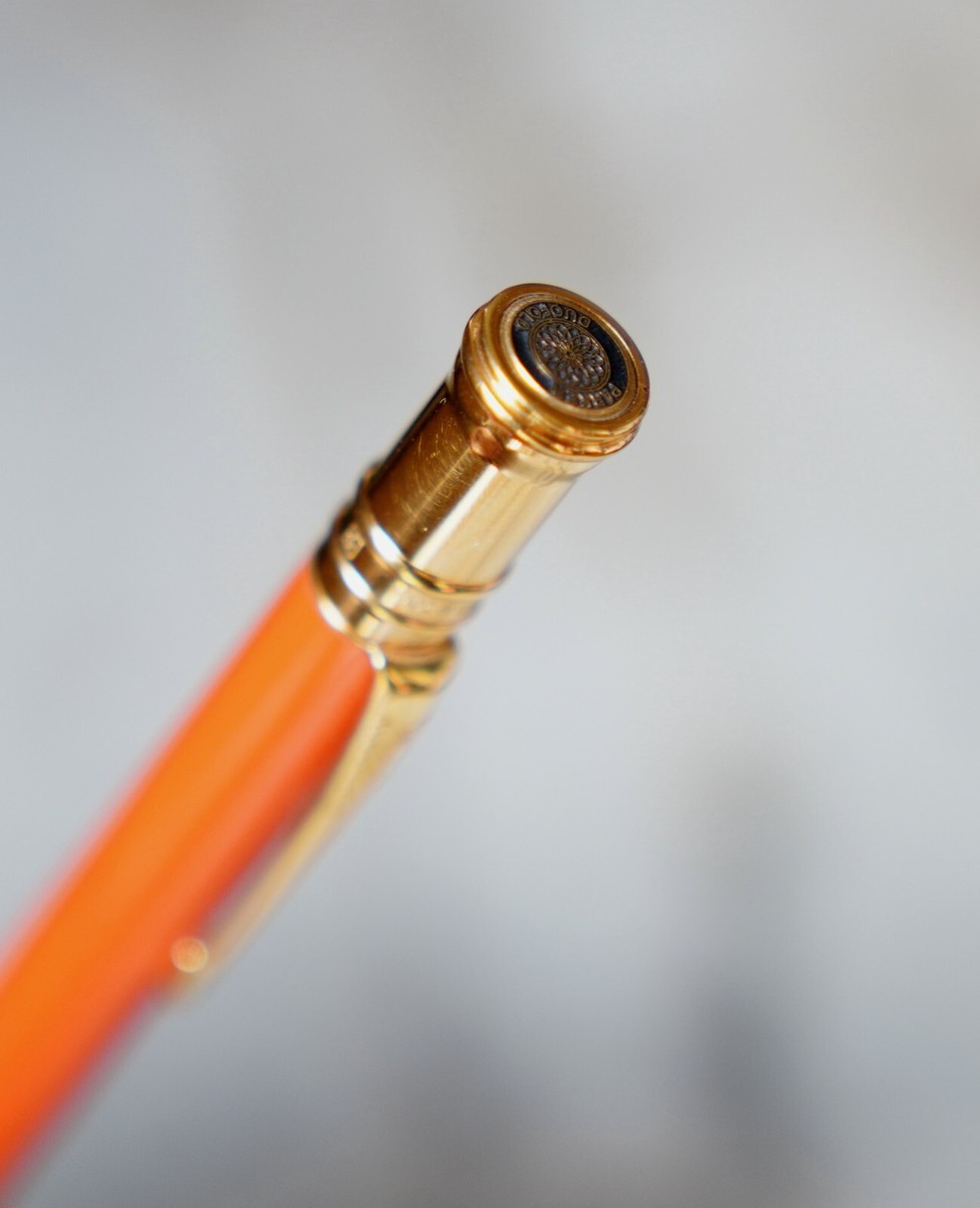Stylo Porte-mines Parker Duofold Tango Résine Orange & Or 18 Carats - Occasion