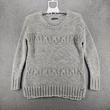American Eagle Outfitters Sweater Womens Small Gray Knit Long Sleeve Wool Blend