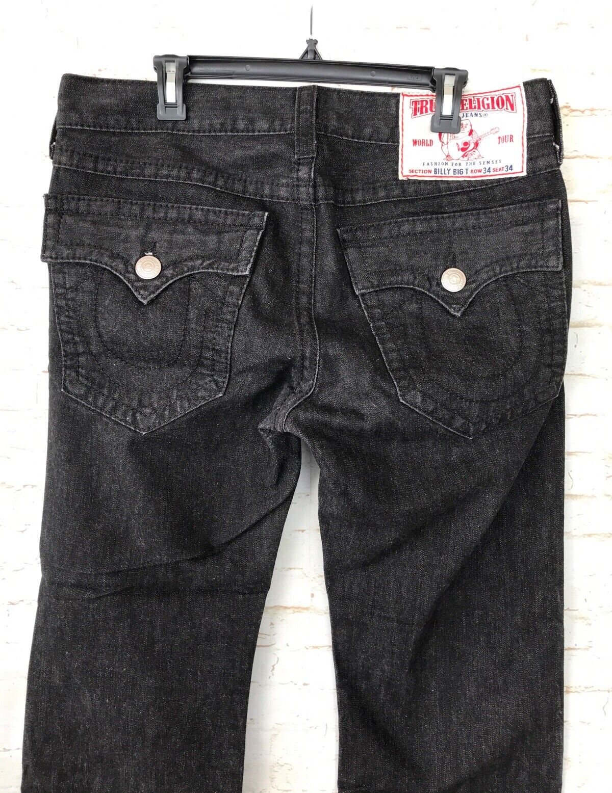 Mens TRUE RELIGION BRAND JEANS Billy Big T 34 x 28 Baggy Flap