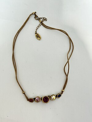 Vintage Amanda Blu Crystal Necklace B10