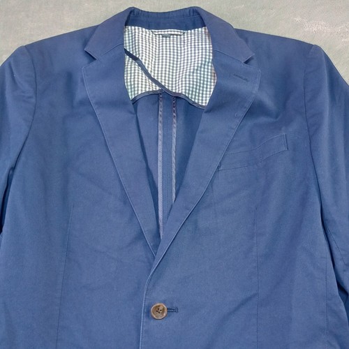 Bonobos Men's Sport Coat Blazer Jacket Blue Unstructured 38 L Cotton Slim Fit - Picture 2 of 13
