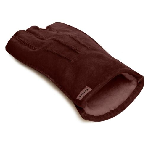 UGG Real Aus 100% Australian Sheepskin Wool Men Sheep Skin Suede Gloves Black - Picture 11 of 21