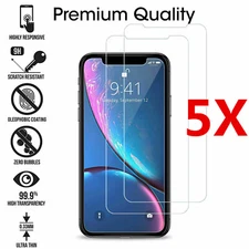 5X Premium Screen Protector Tempered Glass Film For iPhone 17 16 15 14 13 11 SE