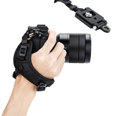 JJC Leather Hand Strap Grip Arca Swiss QR Plate for Nikon Z50 Z5 Z6 Z7 II Z9 zfc