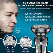 Men Wet/Dry Electric Shaver Trimmer Rotary Razor Beard Shaving USB Rechargeable 9