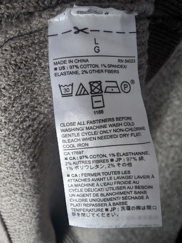 Maglione uomo Banana Republic collo sciallato a costine taglia L grigio maglia pullover bottoni - Foto 11 di 15