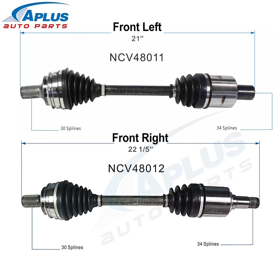 CV Axle Shaft Front Left & Right Set for Mercedes-Benz S550 CL550 4Matic 07-2013 - Image 4 of 4