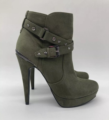 GUESS GBG GGDeeka Green Suede Stiletto High Heels Women’s Size 8.5M - Picture 8 of 14