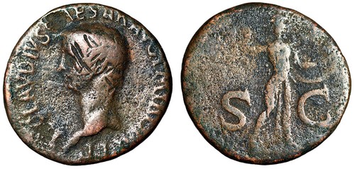 Grande moneta romana ERA DEI DODICI CESARI con certificato di autenticità Claudio I MINERVA ATTACCANTE - Foto 3 di 5