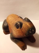 WONDERFUL CARVED WOODEN FROG FROM THAILAND GREAT FOR ANY COLLECTION 