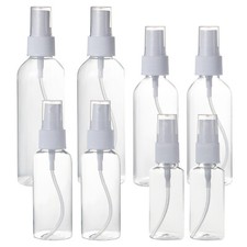 Contenedor atomizador de perfume de plástico transparente de viaje de 8 hp botellas de spray vacías