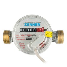 Zenner Warmwasserzähler Q3 = 2,5 / 3/4 AG / BL 110 mm mit Impulsausgang 0,5 Lite
