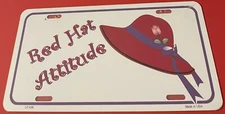 Red Hat Attitude License Plate Society Club Ladies NEW OLD STOCK