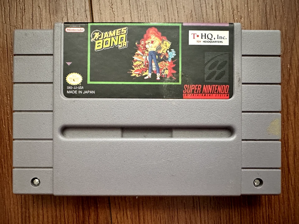 James Bond Jr Nintendo SNES Video Game w/ Protective Case 1991 Adventure Tested - Image 4 of 4
