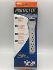 TRIPP LITE TLP602 6-Outlet Surge Protector 180 Joules, 2ft Cord Brand New   