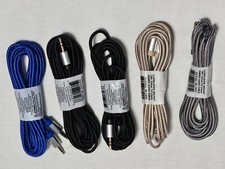 Wireless Gear 3.5mm 10 Ft Aux Wire Audio Cable Fabric Style Cords Lot Of 5