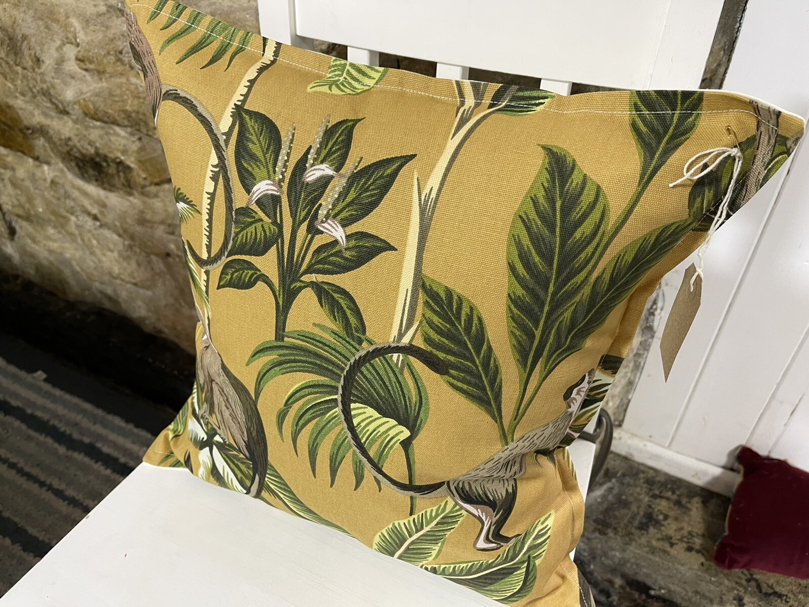 Handmade Ochre Jungle Print Envelope Back Cushion Cover eBay