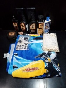 Harley Davidson Motor Accessories Care Kit Lot Cleaning Chemical W/ Beach Towel