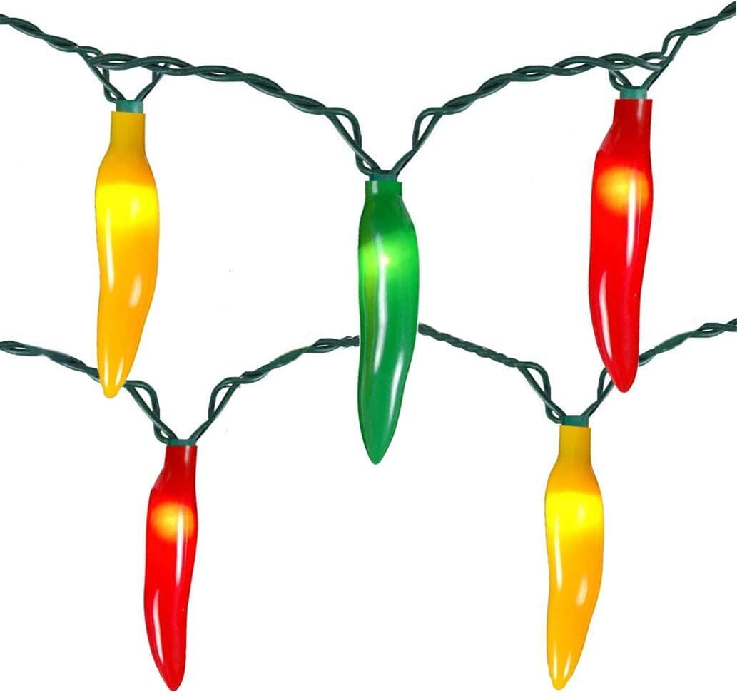 Chili Pepper Lights 13.6Ft Multicolor Chili Pepper String Lights 35 Chili Pep...