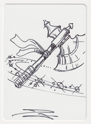 Signed Power Surge Proof Sketch NM Revised Artist Douglas Shuler MTG Magic AP!