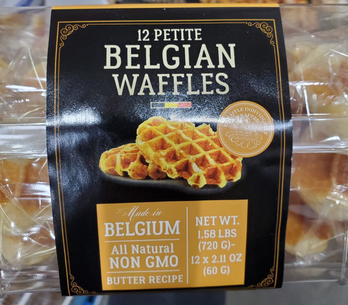 12 Petite Belgian Waffles Butter Recipe 12 X 2.11 Ounce NON GMO FREE