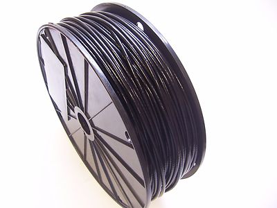 BLACK Vinyl Coated Wire Rope Cable,  3/32'' - 1/8'', 7x7, 1000 ft reel