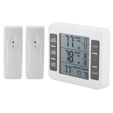 Wireless Digital 2Sensor Refrigerator Freezer Thermometer/Alarm Low Temperature