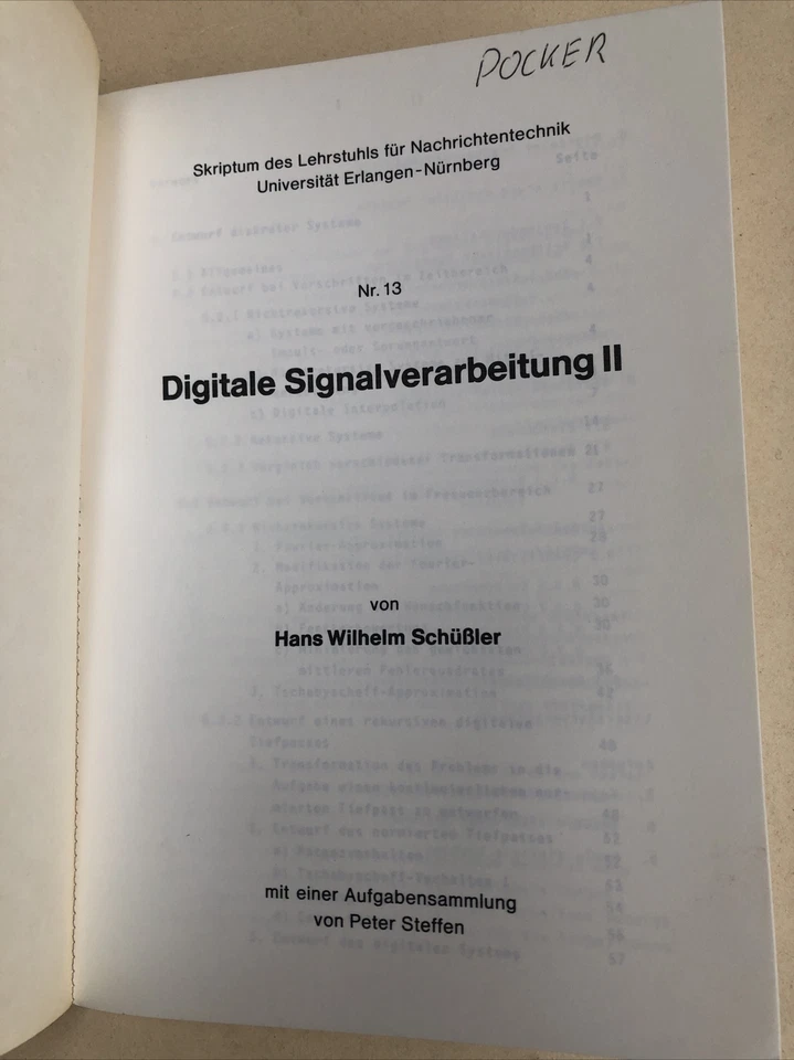 Digitale Signalverarbeitung. Band 2. Schüßler, Hans Wilhelm: - Bild 2 von 4