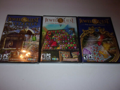 NEW! (3) Jewel Quest & (3) Mortlake Mansion puzzles/mysteries/hidden  PC games