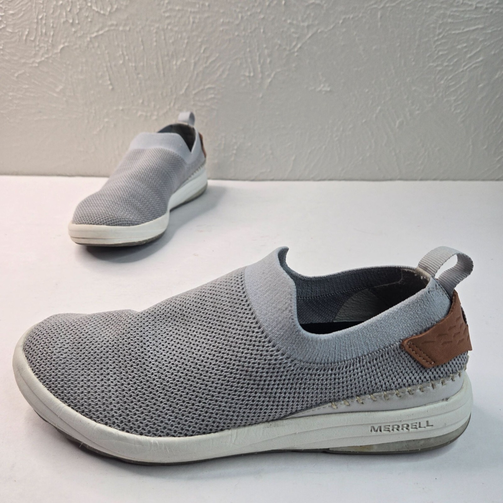 Merrell Sneakers Slip On Grigio Maglia Elasticizzata Vibram Scarpe Atletiche Casual Comfort