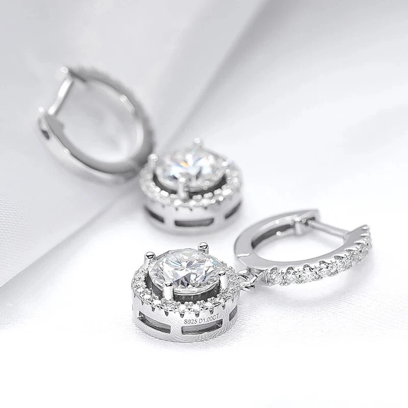 0.5ct Hoop Earrings White Gold Diamond Test Pass Lab-Created VVS1/D/Excellent - Image 2 of 3