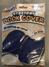 New Stretchy Book Cover Up To 8.5 “ x 11” Blue - With Free Bookmarks