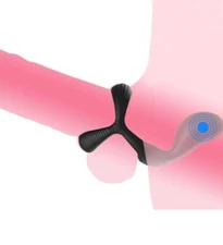 Rechargeable Silicone Vibrating Penis Cock Ball Ring Clit Testicle Stimulator