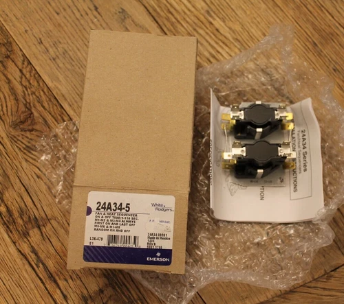 White Rodgers 24A34-5 Electric Heat Sequencer 3 Switch On/Off Timing 1-110 Sec