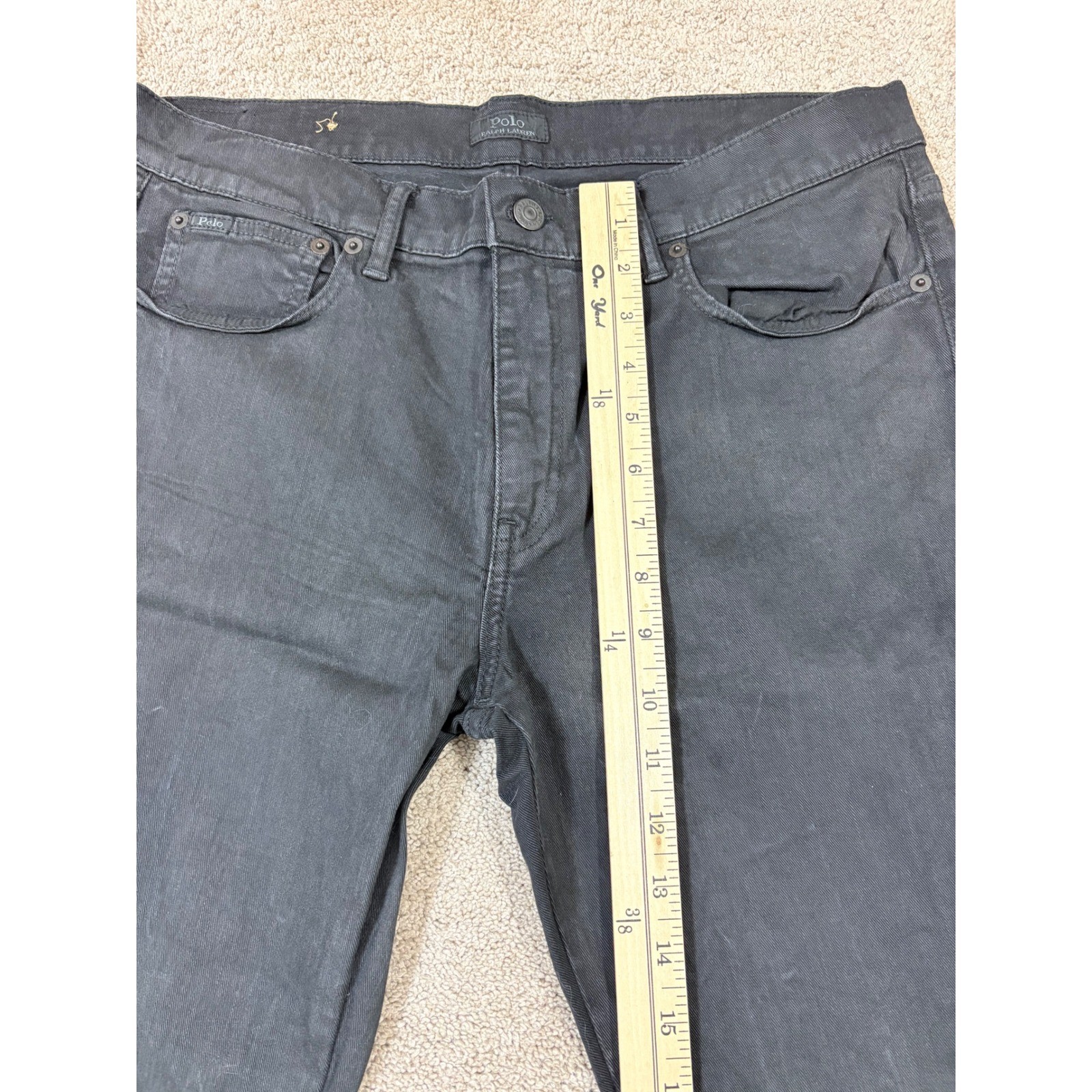 Polo Ralph Lauren The Tompkins Skinny Jeans Black Lace Up Detail Mens 31x28 thumbnail 5