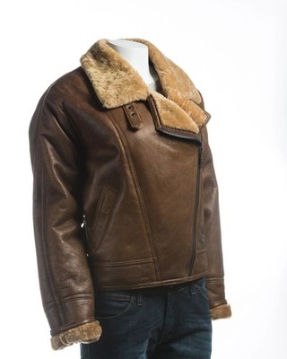 Women's Shearling B3 Bomber Jacket Dark Brown Sheepskin Leather Winter Coat