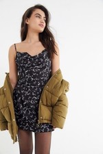 Urban Outfitters UO Mallory  Cowl Neck Slip Dress Adjustable Straps Size L