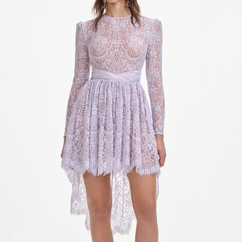 Auto Portrait Lilas Dentelle Robe Taille UK4=US0 - Photo 1 sur 4