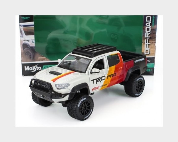 Maisto 32546 Toyota Tacoma Pick-Up TRD PRO 2023 - Weiß Rot Orange Grau - 1/27-image