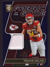Travis Kelce 2024 Totally Certified Fabric of the Game Relic MIRROR BLUE 17 /75