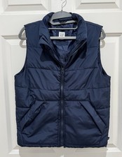 Gap Kids Boys Puffer Vest XL 12/13 Navy Blue Full Zip