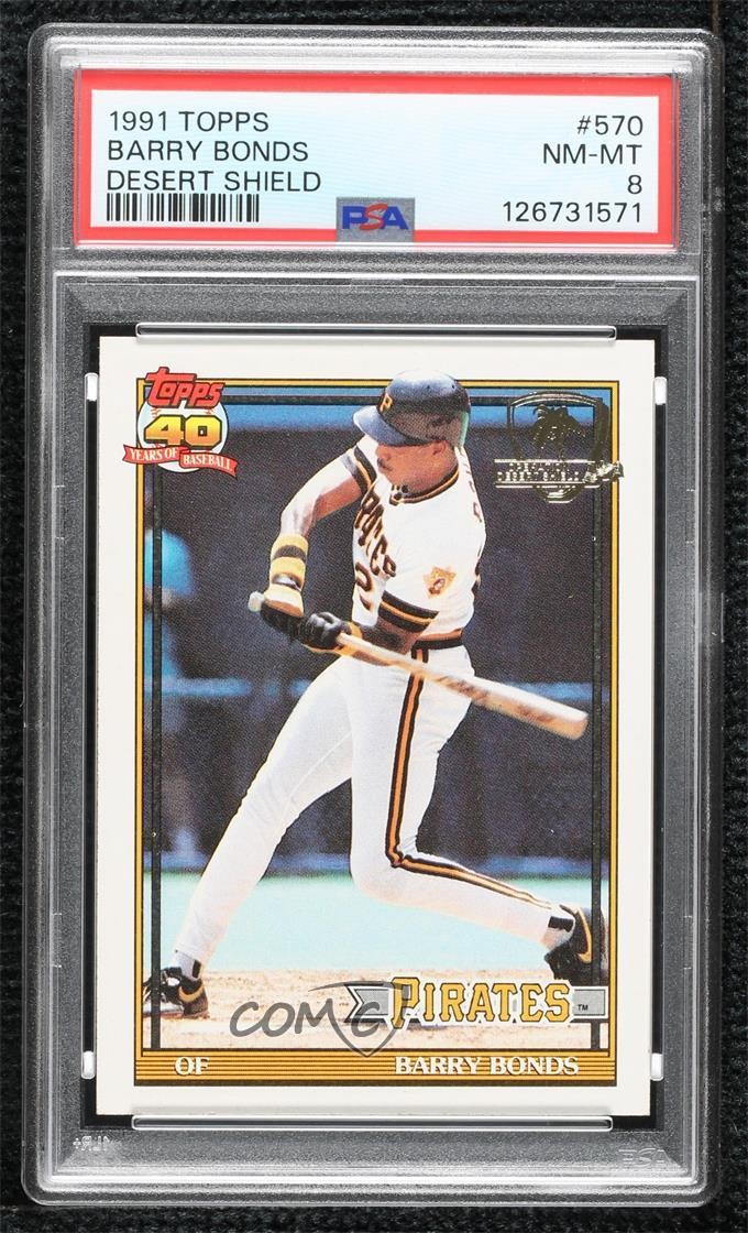 1991 Topps Operation Desert Shield Barry Bonds #570 PSA 8 Shield 1i01