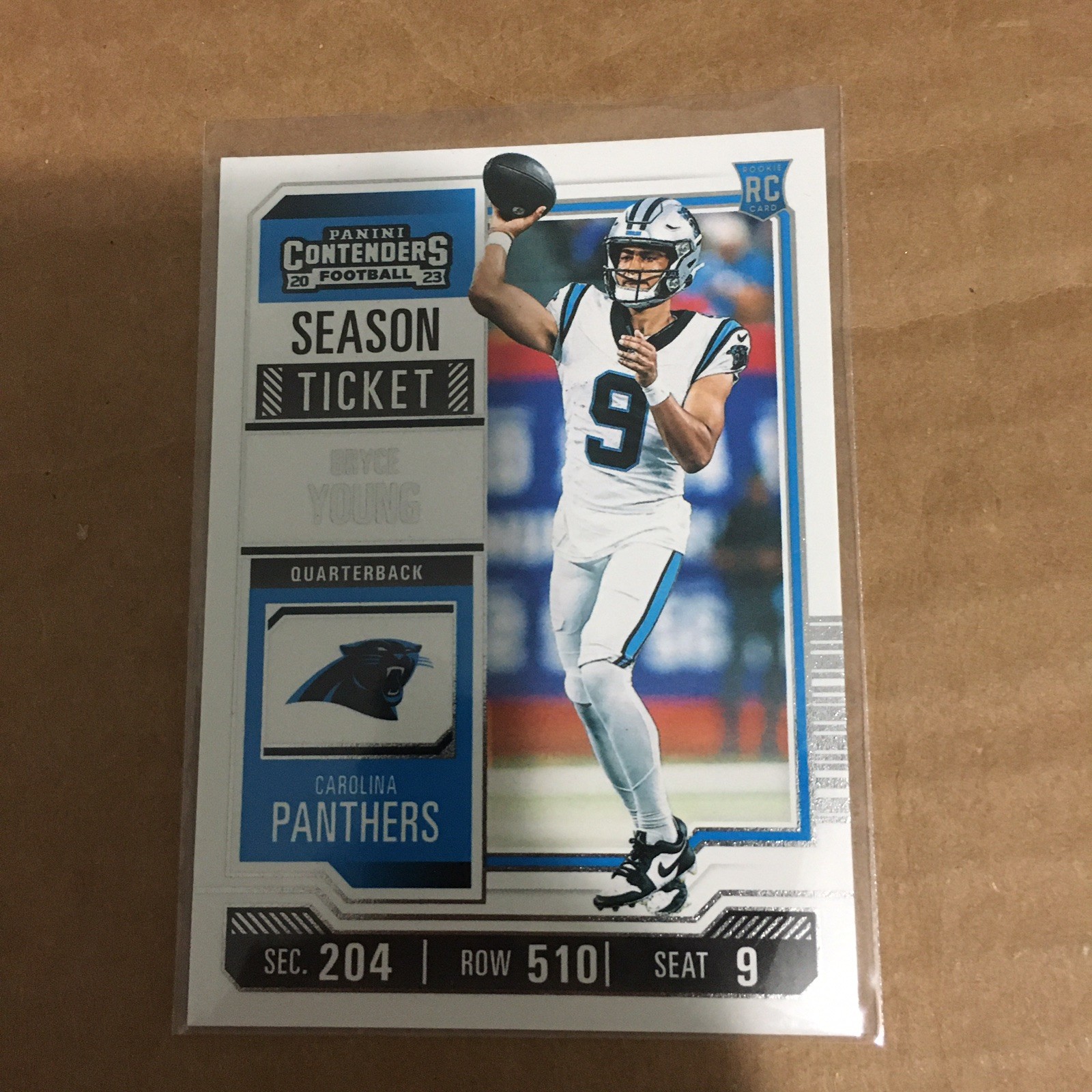 2023 Panini Contenders Season Ticket Bryce Young #15 (RC) Carolina Panthers QB