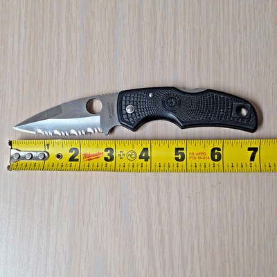RARE 1st GEN Spyderco Native CPM S30V FRN Black Serrated Folding Pocket Knife
