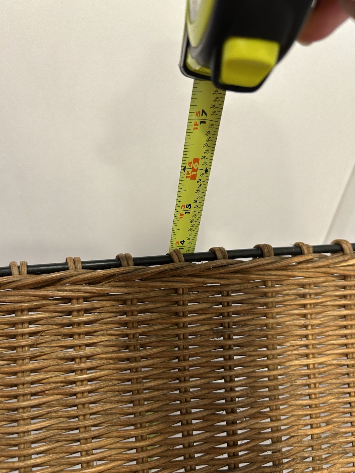 Vintage Mid Century Modern Magazine Holder Rattan Wicker Iron