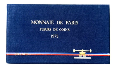 COFFRET FDC 1975 - MONNAIE DE PARIS - AVEC LA 50 FRANCS ARGENT HERCULE - I - Photo 1/3